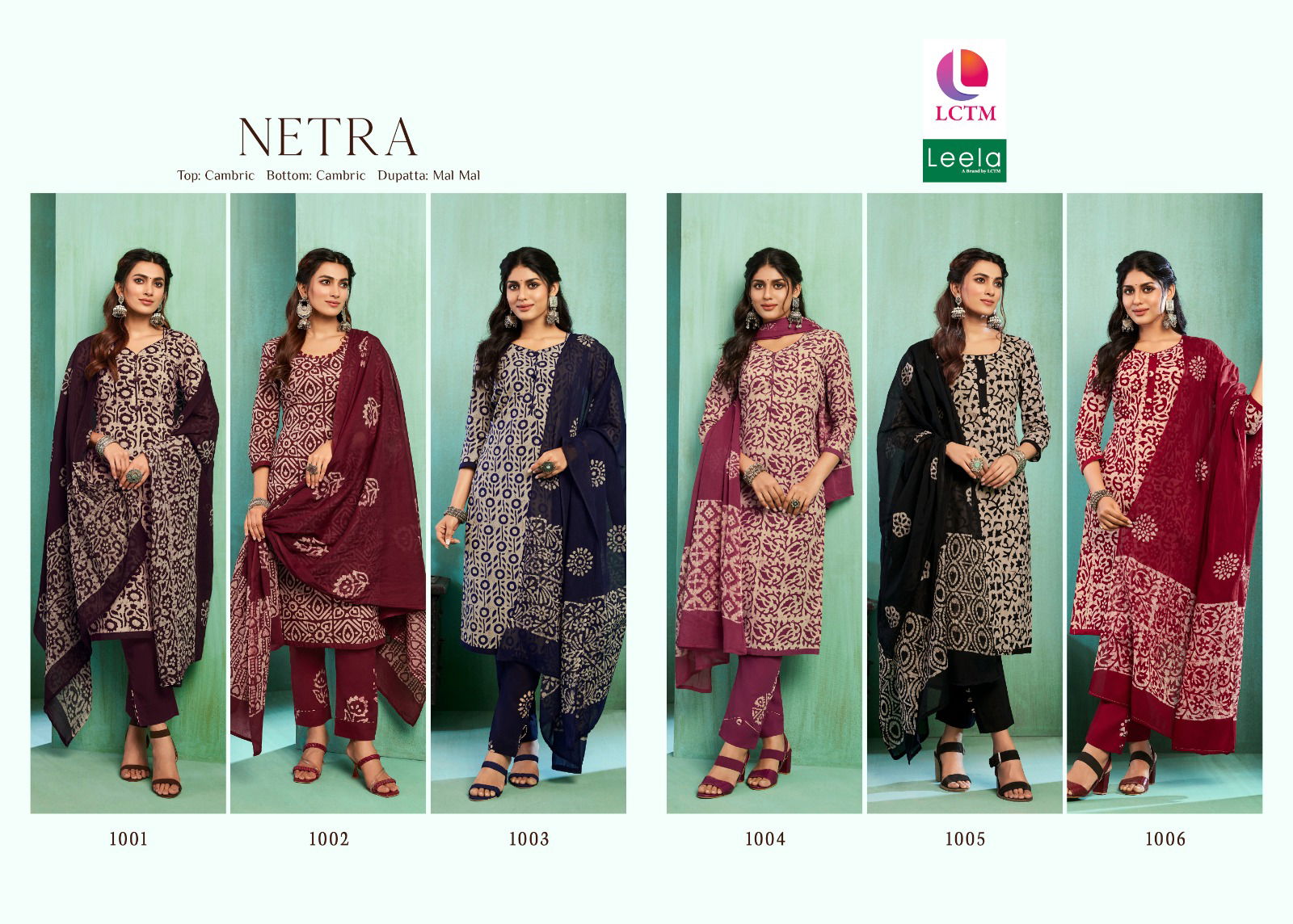 Netra By Leela Cambric Printed Dress Material Wholesale Clothing Suppliers In India